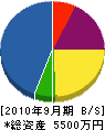 川島電気 貸借対照表 2010年9月期