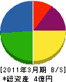 柳澤鉄工所 貸借対照表 2011年3月期