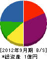 小野田建設 貸借対照表 2012年9月期