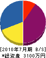 山田電業 貸借対照表 2010年7月期
