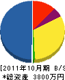 日新ハウス 貸借対照表 2011年10月期