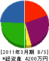 蜂須賀組 貸借対照表 2011年3月期