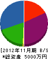 田長組 貸借対照表 2012年11月期