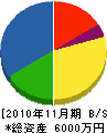 茨城サニット 貸借対照表 2010年11月期