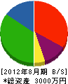 大倉水道工業所 貸借対照表 2012年8月期
