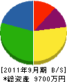 川崎電機工業所 貸借対照表 2011年9月期
