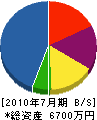 永井道路 貸借対照表 2010年7月期