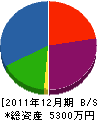 大阪水源開発 貸借対照表 2011年12月期