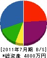田口電設工業 貸借対照表 2011年7月期