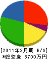 川上電業社 貸借対照表 2011年3月期
