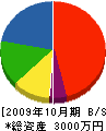 大川設備工業 貸借対照表 2009年10月期
