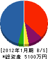 中西電気工事 貸借対照表 2012年1月期