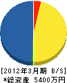 藤井組 貸借対照表 2012年3月期
