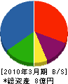 八巧機電設備 貸借対照表 2010年3月期 八巧機電設備 貸借対照表 2010年3月期