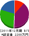 遠山工業 貸借対照表 2011年12月期