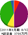 平井塗装 貸借対照表 2011年8月期