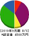 浜電気工事 貸借対照表 2010年9月期