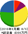 坂口電気 貸借対照表 2010年8月期