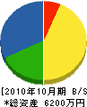 横井建築 貸借対照表 2010年10月期