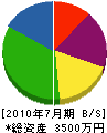 平田工務店 貸借対照表 2010年7月期 平田工務店 貸借対照表 2010年7月期