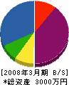 野田電気 貸借対照表 2008年3月期