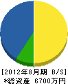 藤田産業 貸借対照表 2012年8月期