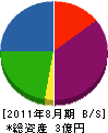 岡崎巧芸 貸借対照表 2011年8月期