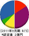 石川文明堂 貸借対照表 2011年9月期