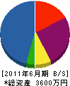 上田嘉工務店 貸借対照表 2011年6月期
