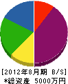 大島建設 貸借対照表 2012年8月期