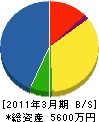 涌井住設 貸借対照表 2011年3月期