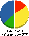 村瀬建築 貸借対照表 2010年7月期