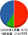 鹿山電気商会 貸借対照表 2008年8月期