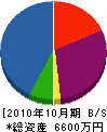 佐々木設備工業所 貸借対照表 2010年10月期