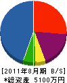 塩沢設備工業所 貸借対照表 2011年8月期