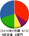 カワタニ 貸借対照表 2010年9月期