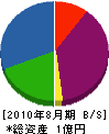 ワイエス磐田 貸借対照表 2010年8月期