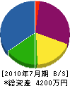 川村水道設備 貸借対照表 2010年7月期