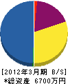 辻野建設 貸借対照表 2012年3月期