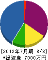 原長 貸借対照表 2012年7月期