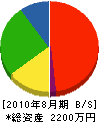 石島組 貸借対照表 2010年8月期