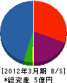 釜石ガス工事 貸借対照表 2012年3月期