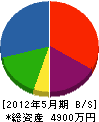汐田土木 貸借対照表 2012年5月期