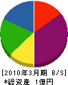 名津井建設 貸借対照表 2010年3月期