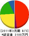 亀井工務店 貸借対照表 2011年3月期