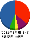 増岡水道設備 貸借対照表 2012年9月期