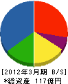 川崎設備工業 貸借対照表 2012年3月期