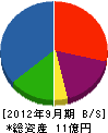 大阪エアコン 貸借対照表 2012年9月期