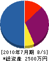 藤岡商事 貸借対照表 2010年7月期