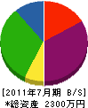 日本発電建設 貸借対照表 2011年7月期